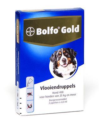 BOLFO GOLD VLOOIENDRUPPELS HOND - 25 TOT 40 KG - 400 MG 2 PI
