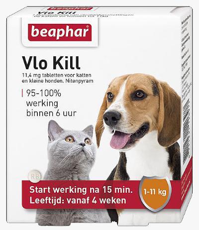 BEAPHAR VLOKILL+ H/K TOT 11 KG 6 TABL