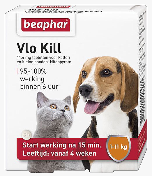 BEAPHAR VLOKILL+ H/K TOT 11 KG 6 TABL
