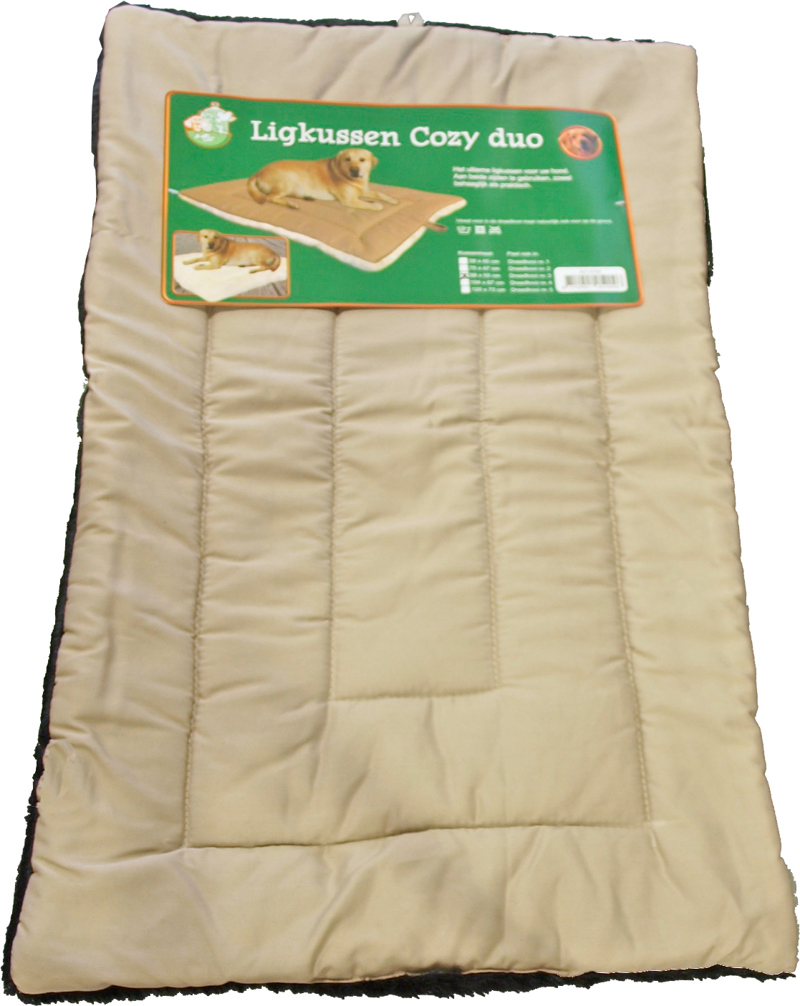 LIGKUSSEN COZY DUO BEIGE/ZW. 88X55 CM