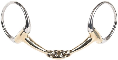 BUSTRENS DUBBELGEBROKEN OVAL LINK ANATOMISCH GOLD BRASS 13MM