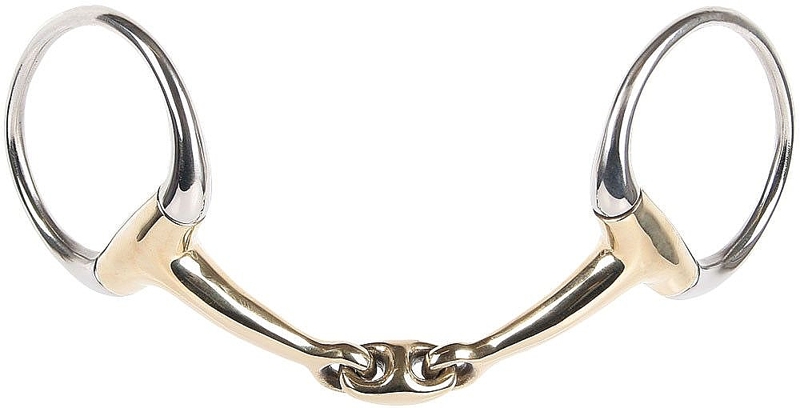 BUSTRENS DUBBELGEBROKEN OVAL LINK ANATOMISCH GOLD BRASS 13MM