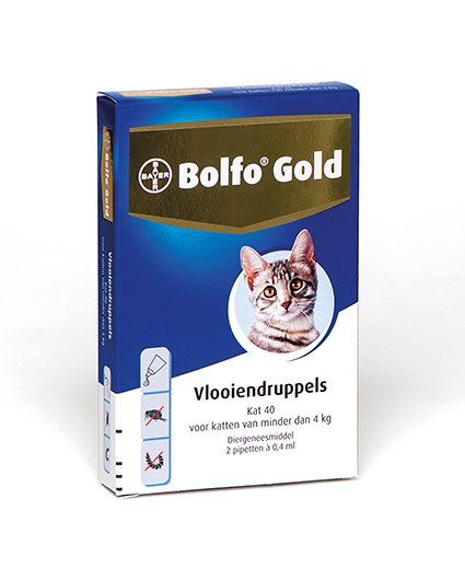 BOLFO GOLD VLOOIENDRUPPELS KAT - TOT 4 KG - 40 MG 2 PIPETTEN