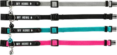 KATTENHALSBAND MET ADRESLABEL MULTI-COLOR 21 CM