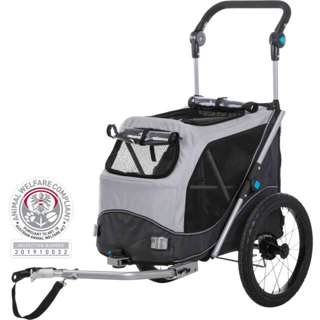 TRIXIE HONDEN FIETSKAR OPVOUWBAAR GRIJS 63X95X90/132 CM