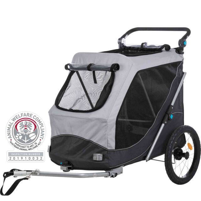 TRIXIE HONDEN FIETSKAR OPVOUWBAAR GRIJS 103X74X95CM