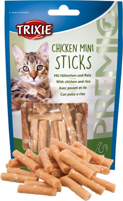 TRIXIE PREMIO MINI STICKS KIP/RIJST 50 G