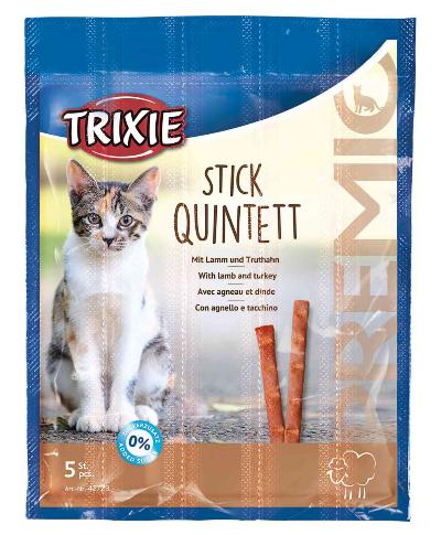 TRIXIE PREMIO STICK QUINTETT LAM/KALKOEN 5X5 G