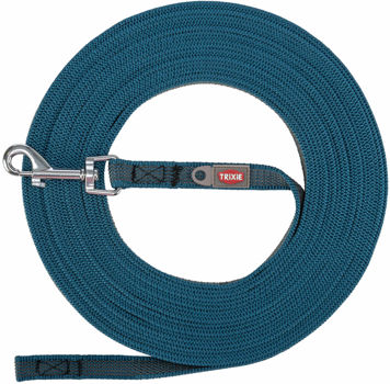 SLEEPLIJN, MET RUBBER BEKLEED PETROL S-M 5M/15MM