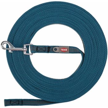 SLEEPLIJN, MET RUBBER BEKLEED PETROL S-M 10M/15MM