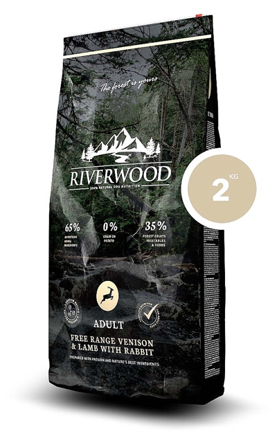 RIVERWOOD ADULT HERT & LAM MET KONIJN 2KG