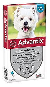 ADVANTIX VLOOIEN- EN TEKENPIPET VOOR HONDEN 100/500 (4 TOT 1