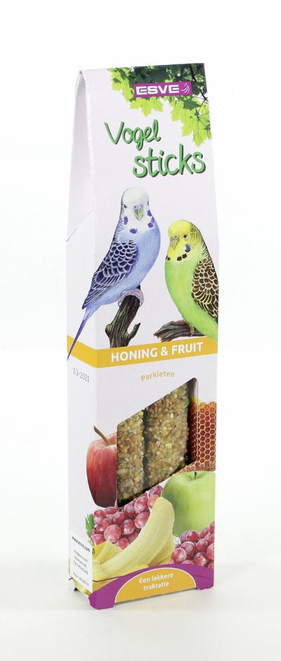 VOGELSTICKS PARKIET HONING EN FRUIT 2 ST
