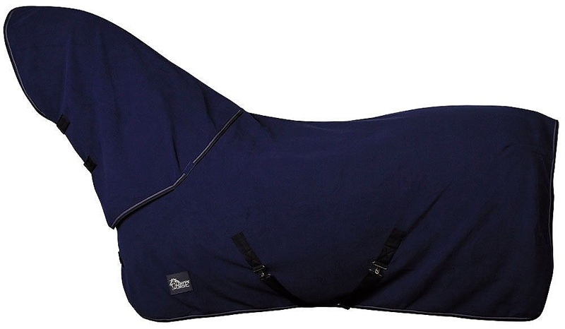 FLEECEDEKEN MET OPROLBARE NEK 205CM DRESS-BLUES