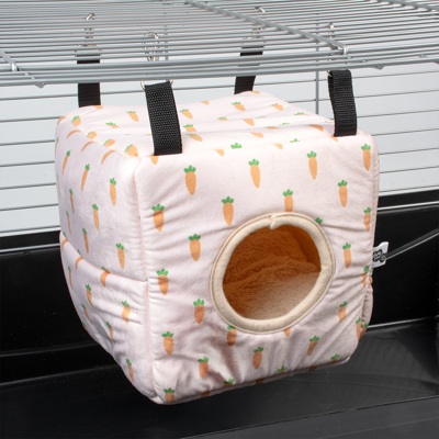 CARROT HANGHUISJE KUBUS PLUCHE 22,5X22,5X22,5CM MEERKLEURIG