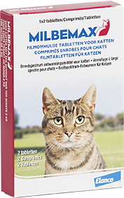 MILBEMAX TABLETTEN KAT GROOT >2KG 2 TABL.