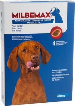 MILBEMAX KAUWTABL HOND VANAF 5KG 4 TABL