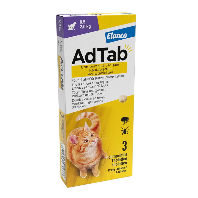 ELANCO ADTAB KAUWTABLETTEN KAT (0,5 - 2,0 KG)