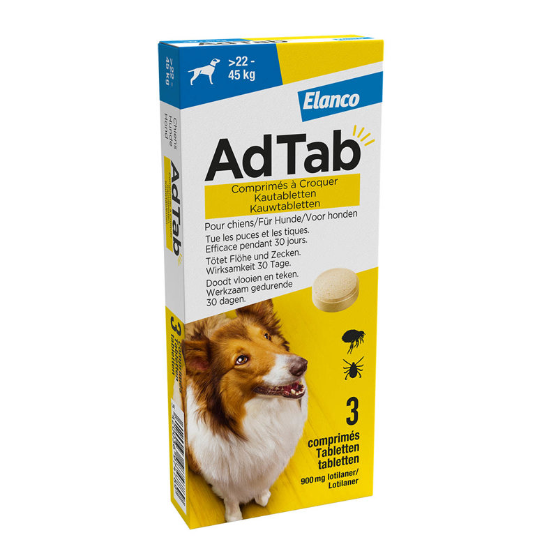 ELANCO ADTAB KAUWTABLETTEN HOND (>22 - 45 KG)