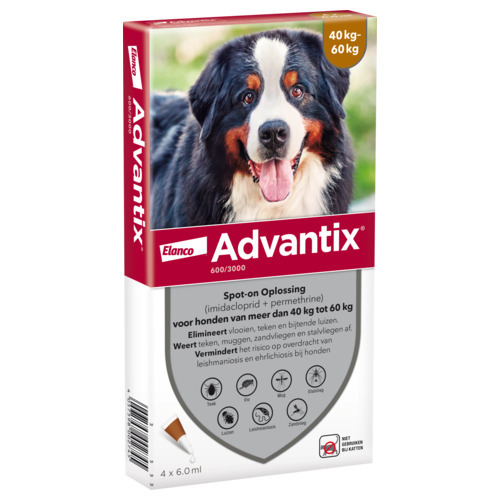 ADVANTIX VLOOIEN- EN TEKENPIPET VOOR HONDEN 600/3000 (40 TOT