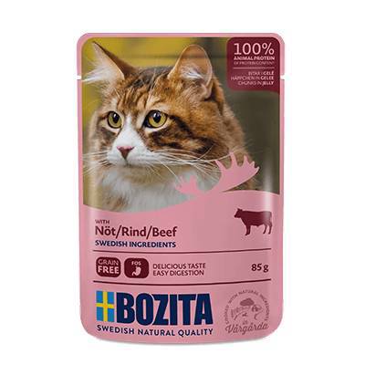 BOZITA FELINE POUCH JELLY BEEF 12X85 GR