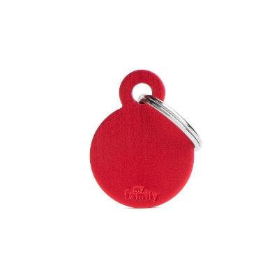 MYFAMILY CIRCLE SMALL ALLUMINUM RED FOR TAG MACHINE ST