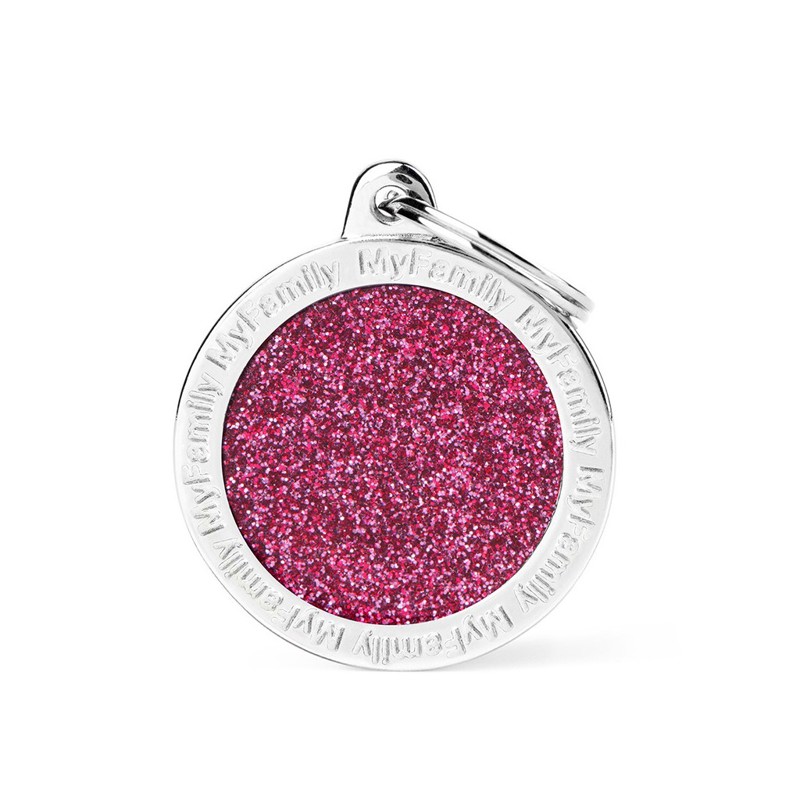 MYFAMILY BIG CIRCLE GLITTER PINK ROZE