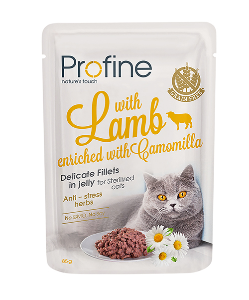 Profine Sterilised Cat Pouch Fillets In Jelly With Lamb 85 G