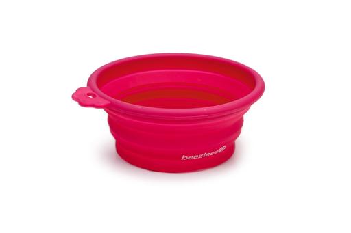 Bz Siliconen Inklapbare Eetbak Roze 14X12,5 250ML