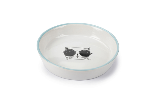 Bz Keramiek Eetbak Kat Falko Wit Blauw 16