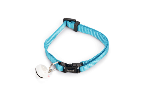 Bz Nylon Kattenhalsband Uni Lichtblauw 20-30X1