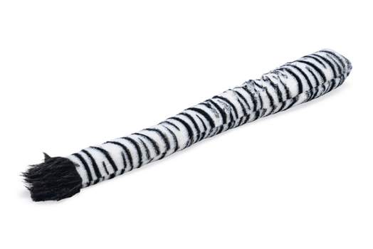 BZ PLUCHE HONDENSPEELGOED JUNGLE ZEBRA STAART WIT