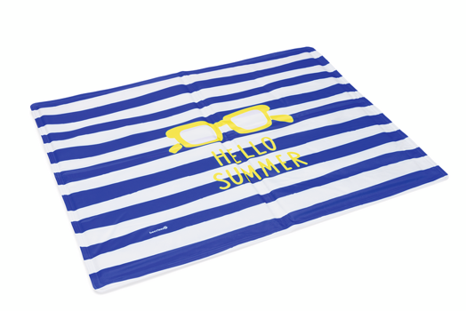 BZ KOELMAT HELLO SUMMER BLAUW/WIT 65X50