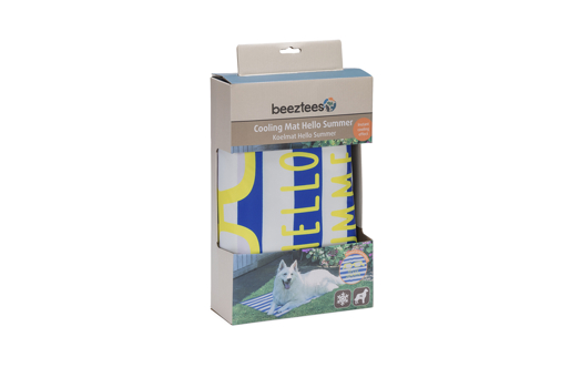BZ KOELMAT HELLO SUMMER BLAUW/WIT 100X60
