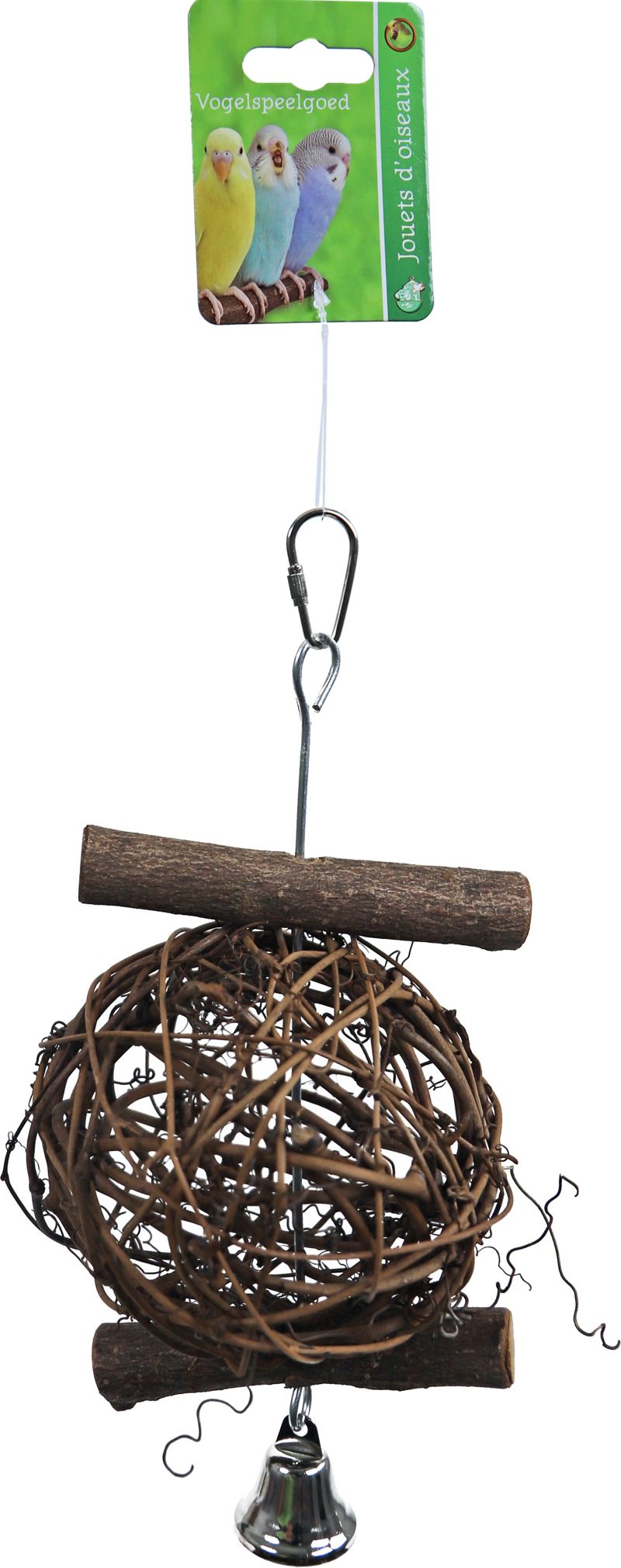 STOK HOUT MET BAL EN BEL L 22 CM