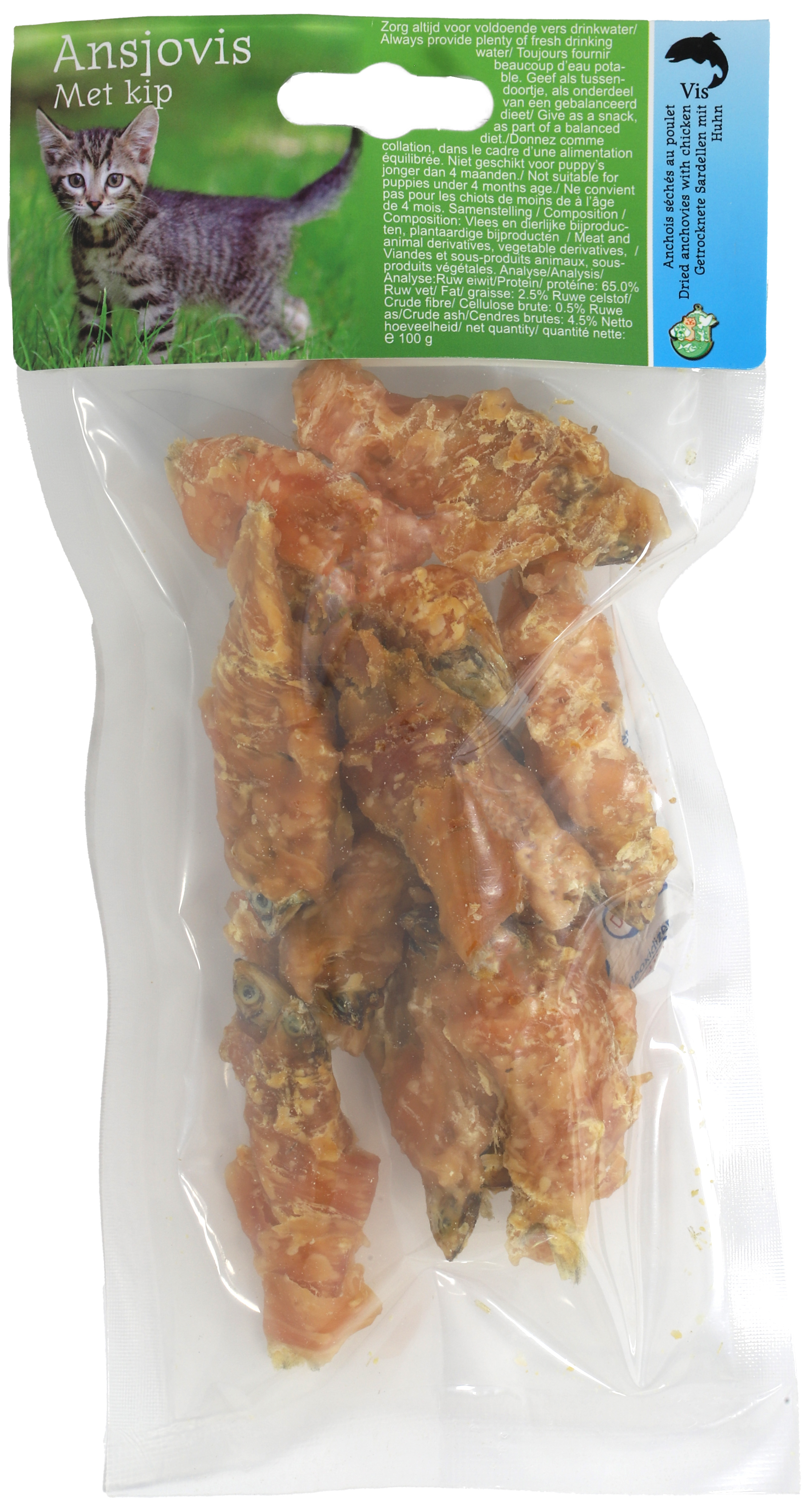 ANSJOVIS + KIP GEDROOGD IN ZAK 100 GRAM