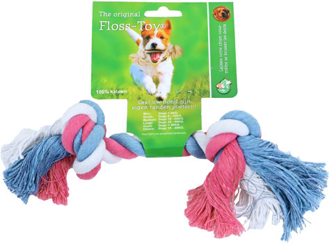 BOON FLOSS-TOY BLAUW/ROZE/WIT SMALL