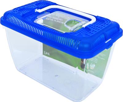 AQUARIUM PLASTIC BLAUW DEKSEL 2.3 LITER