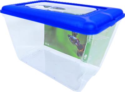 AQUARIUM PLASTIC BLAUW DEKSEL 15 LITER