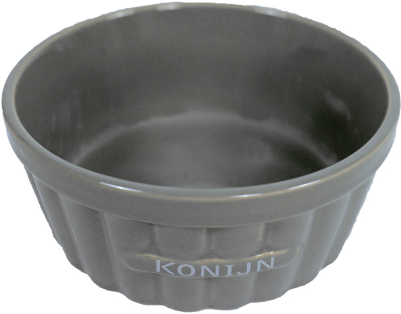 EETBAK STEEN RIBBEL KONIJN TAUPE 12 CM