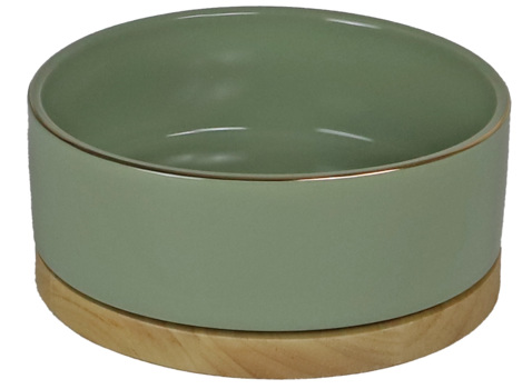 BOON EETBAK KERAMIEK/HOUT ZEEGROEN 16CM