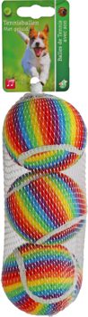 BOON HONDEN SPEELGOED TENNISBAL RAINBOW M NET A 3STUKS