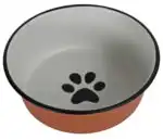 Boon eetbak RVS pawprint 16cm/940ml terracotta