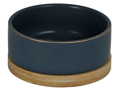 BOON EETBAK KERAMIEK/HOUT BLAUW 13CM