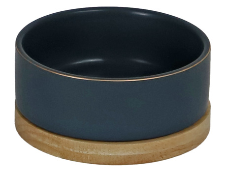 BOON EETBAK KERAMIEK/HOUT BLAUW 13CM