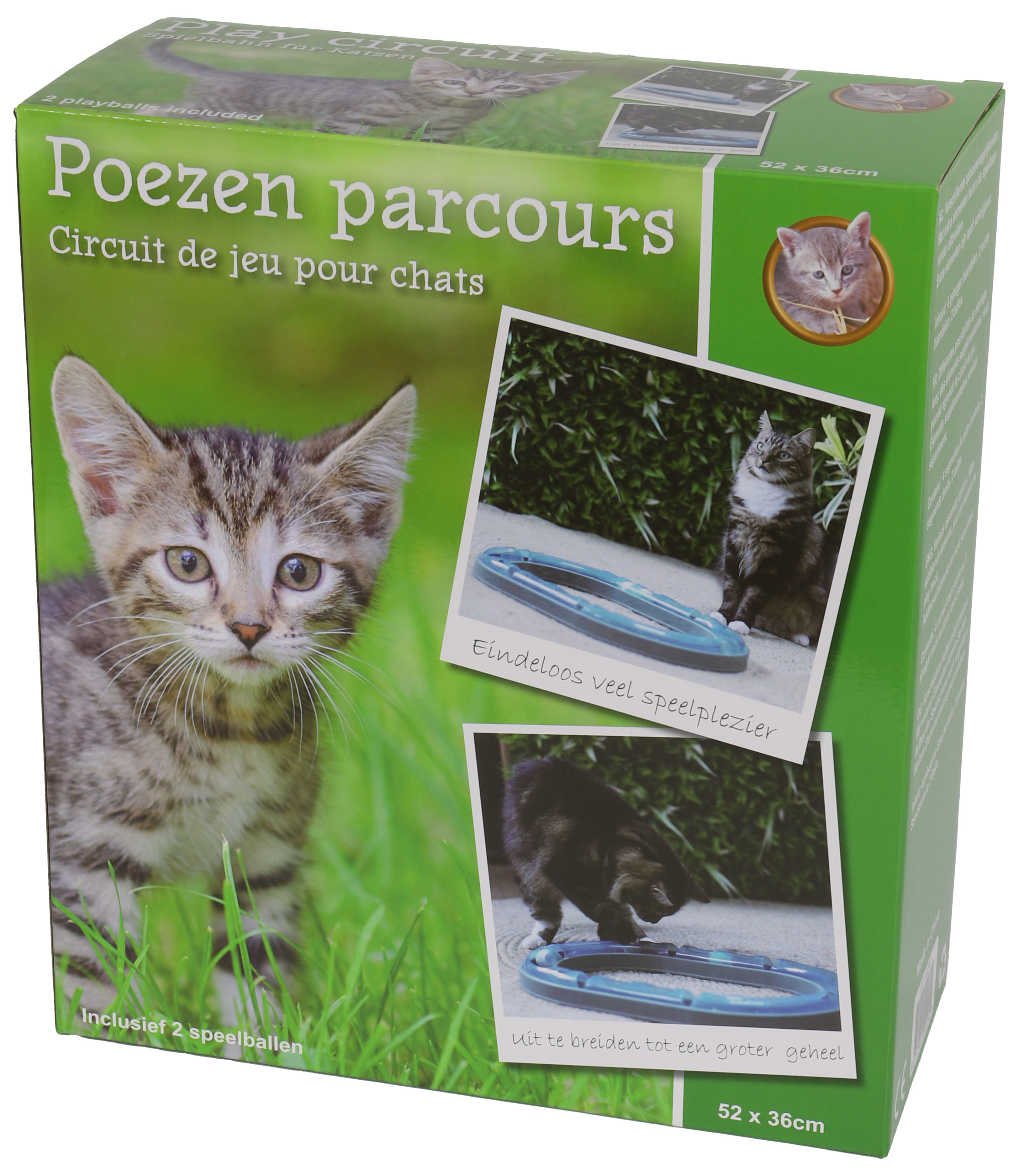 BOON KAT SPEELGOED POEZENPARCOURS MET 2 BALLEN 50CM