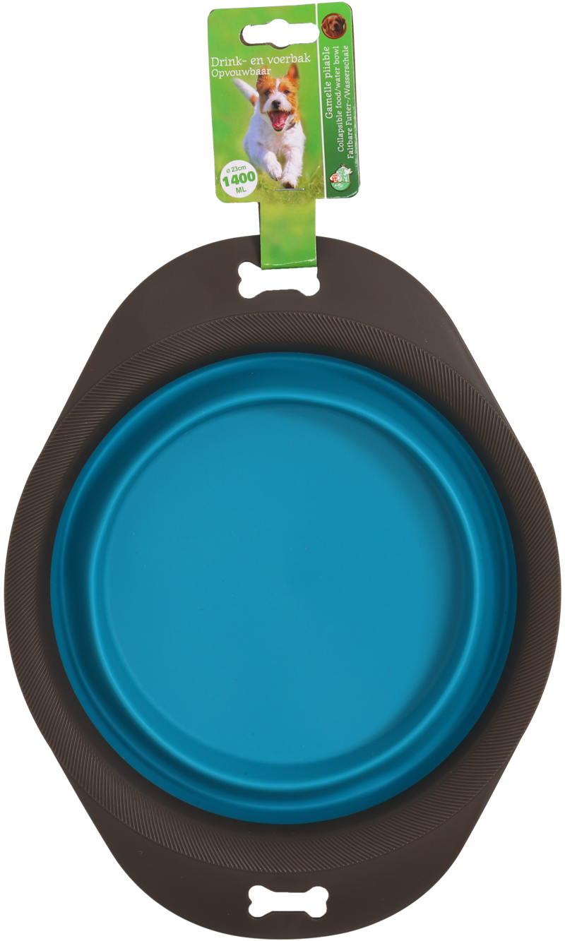 BOON OPVOUWBARE VOER/DRINKBAK GRIJS/BLAUW 23CM
