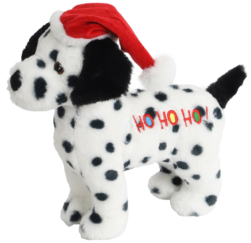 Boon hond kerstspeelgoed hond+hohoho+piep wit/zw 30cm