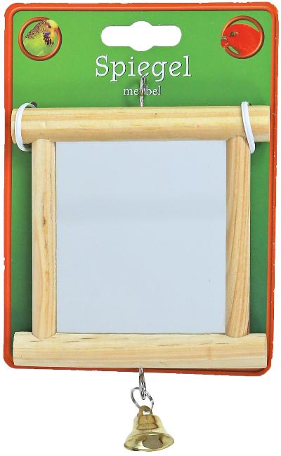 SPIEGEL VIERKANT MET HOUTEN OMLIJSTING