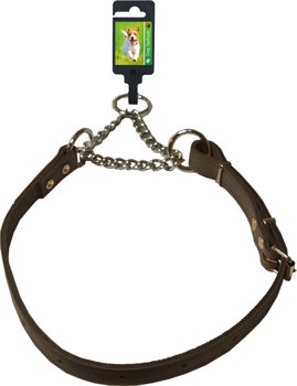 Boon Dog fashion kettingsliphalsband verstelbaar, 16 mm/60 cm, donkerbruin.